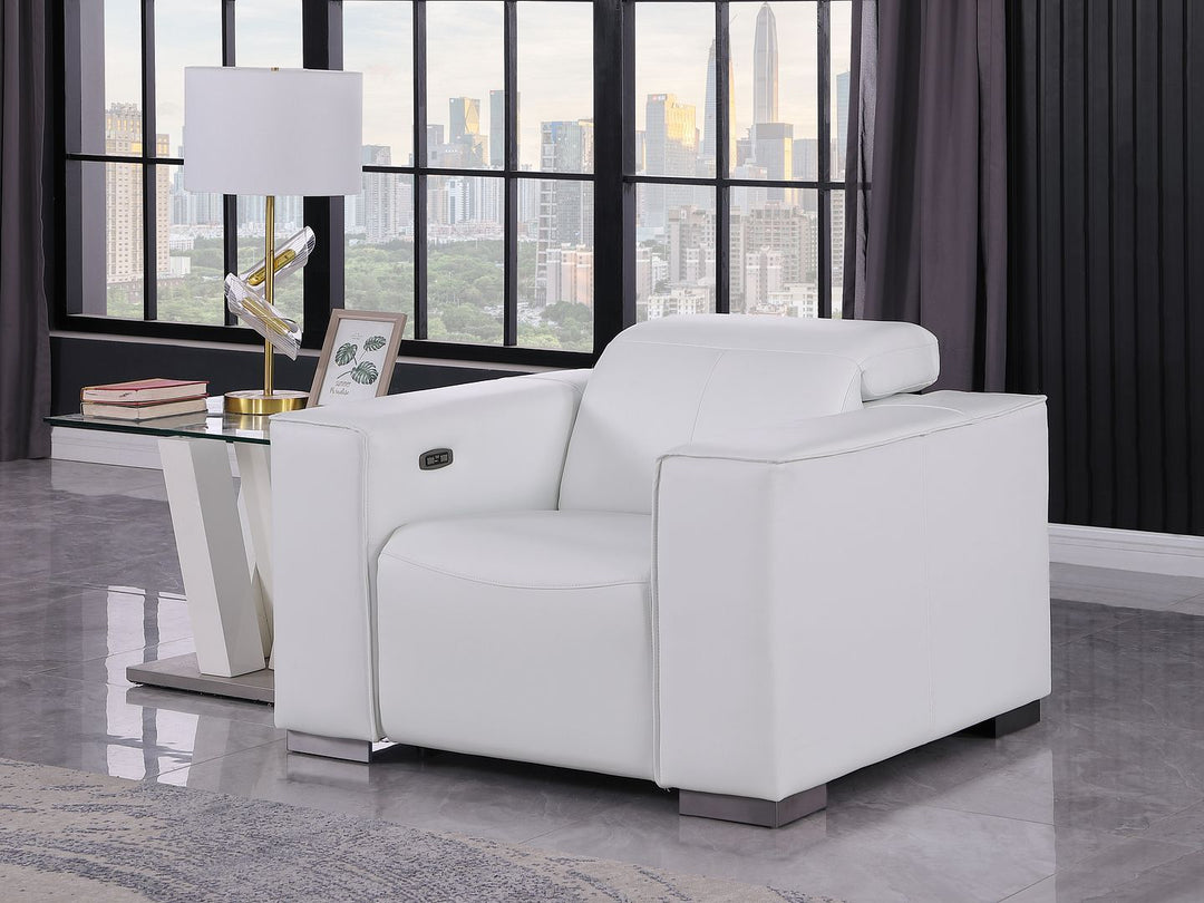 1208 - Leather Power Reclining Chair With Power Headrest