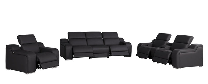 1116 - 7-Piece Modular Power Reclining Sofa, Loveseat &amp; Chair Set In With 5 Power Recliners &amp; Power Headrests