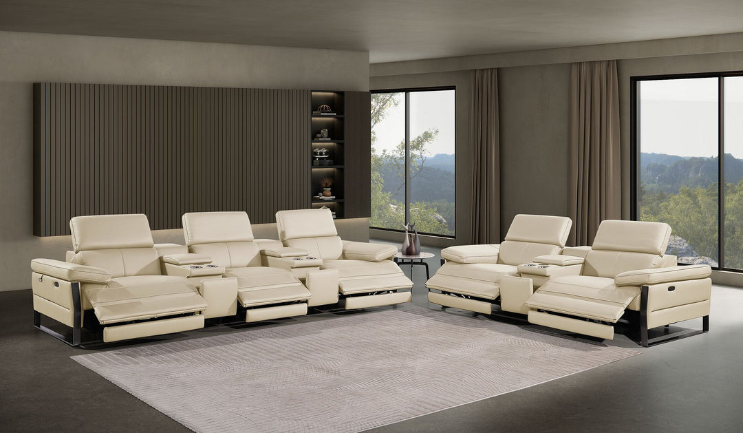 1246 - Modular Power Reclining Dual Console Sofa And Console Loveseat Set With Power Headrests