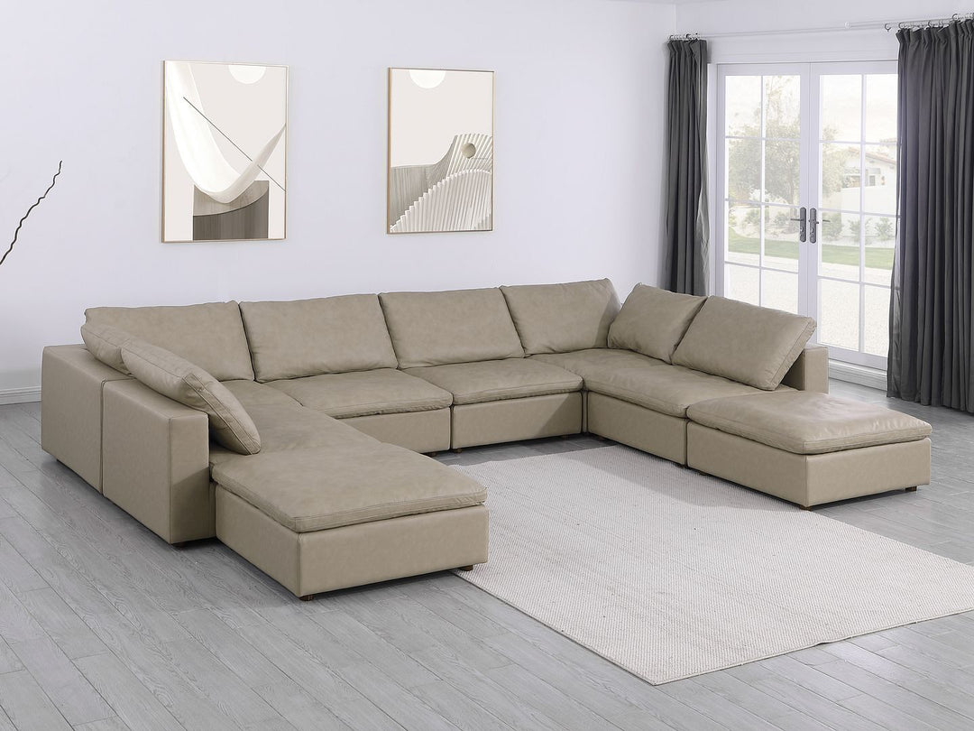 1100 - Top-Grain Italian Leather 8-Piece Sectional With Chaise