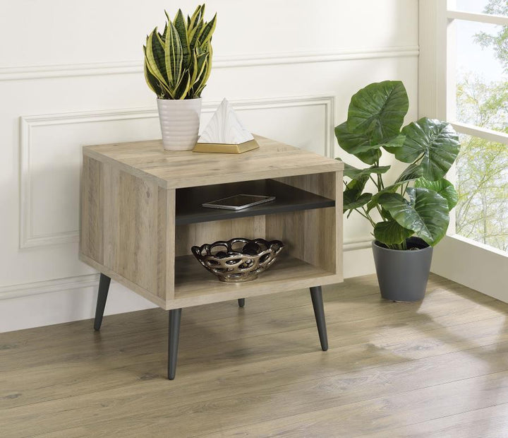 Welsh - Square Engineered Wood Side End Table Antique Pine - Distressed Pine