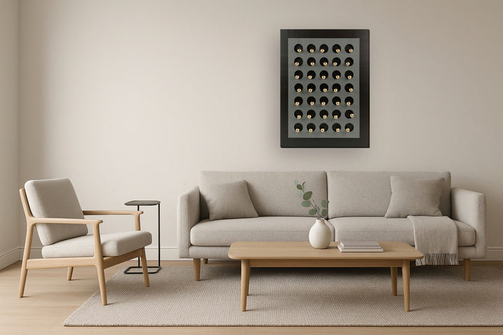 Golden Sphere Matrix - 36" x 48" Framed Wall Art