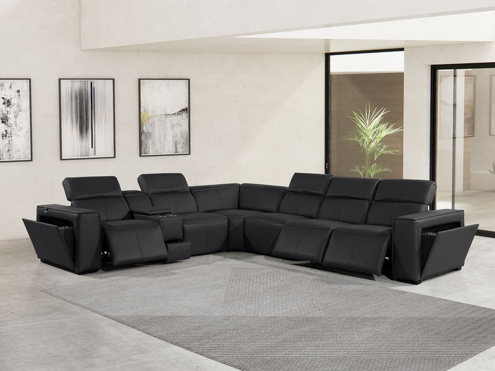 1224 - 7-Piece L-Shaped Sectional Sofa In With 3 Power Recliners &amp; Power Headrests