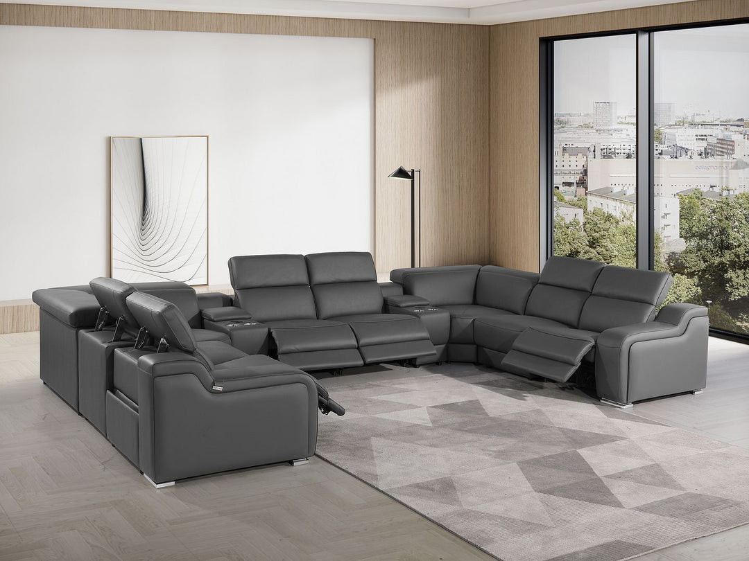 1116 - 10-Piece U-Shaped Sectional Sofa In With 4 Power Recliners &amp; Power Headrests
