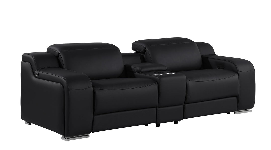 1116 - 3-Piece Modular Power Reclining Console Loveseat In With 2 Power Recliners &amp; Power Headrests