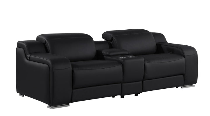 1116 - 3-Piece Modular Power Reclining Console Loveseat In With 2 Power Recliners &amp; Power Headrests
