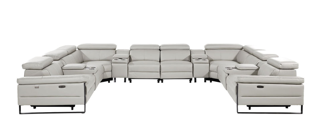 1246 - 12-Piece U-Shaped Modular Power Reclining Sectional With 4 Power Recliners And Power Headrests