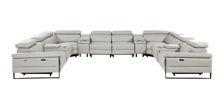 1246 - 12-Piece U-Shaped Modular Power Reclining Sectional With 4 Power Recliners And Power Headrests