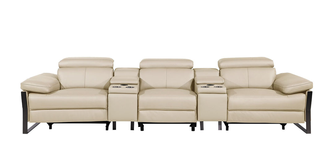 1246 - Modular Power Triple Reclining Dual Console Sofa With Power Reclining Headrests