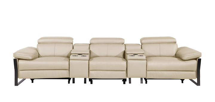1246 - Modular Power Triple Reclining Dual Console Sofa With Power Reclining Headrests