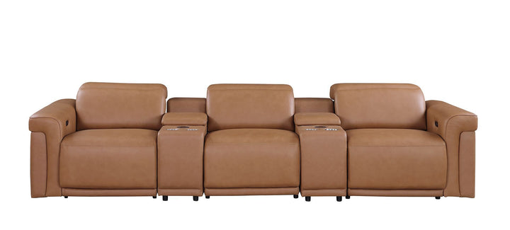 1126 - 5-Piece Modular Power Reclining Sofa In With 3 Power Recliners &amp; Power Headrests
