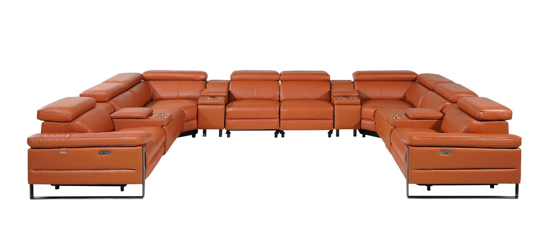 1246 - 12-Piece U-Shaped Modular Power Reclining Sectional With 4 Power Recliners And Power Headrests