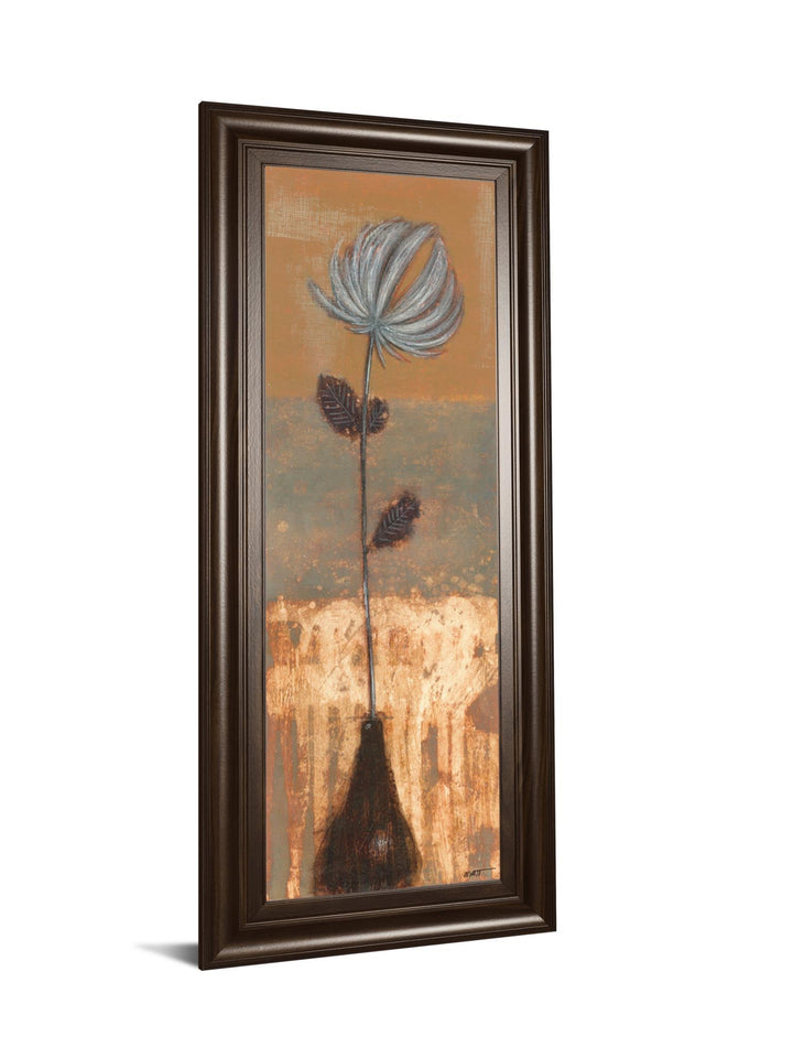 Solitary Flower Il By Norman Wyatt - Framed Print Wall Artt - Dark Gray