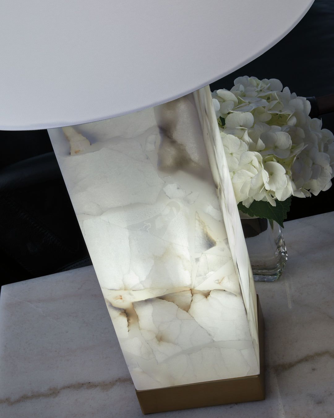 Linderfield - White / Gold Finish - Alabaster Table Lamp