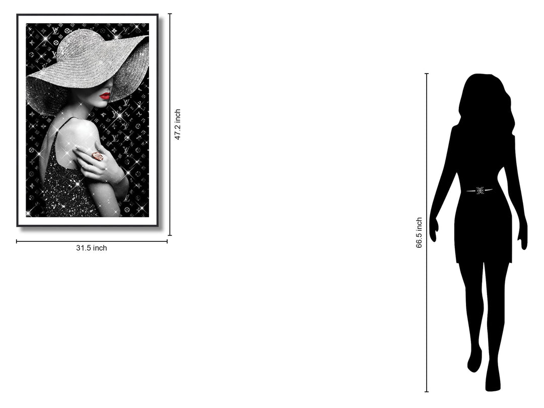 Silver Allure Portrait - 47" x 32" Framed Wall Art