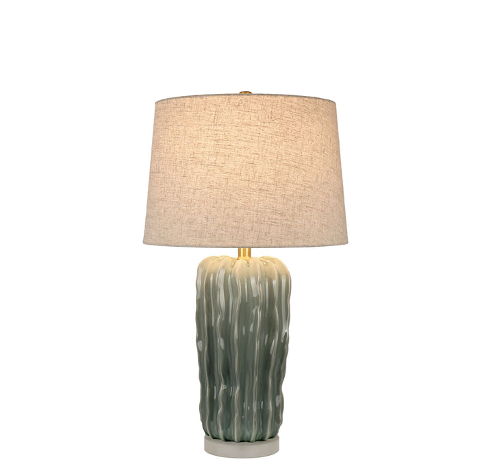 Wave Crest Ceramic &amp; Frosted Crystal Table Lamp (Set of 2) - Glacier Blue / Frosted Crystal