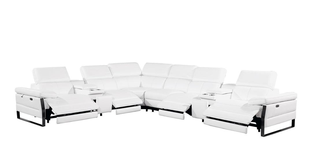 1246 - 8-Piece L-Shaped Modular Power Reclining Sectional With 4 Power Recliners And Power Headrests