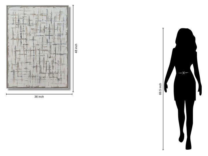 Frosted Crosshatch - 36" x 48" Framed Wall Art