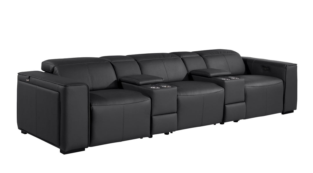 1224 - 5-Piece Modular Power Reclining Sofa In With 3 Power Recliners &amp; Power Headrests