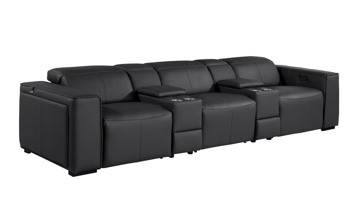 1224 - 5-Piece Modular Power Reclining Sofa In With 3 Power Recliners &amp; Power Headrests