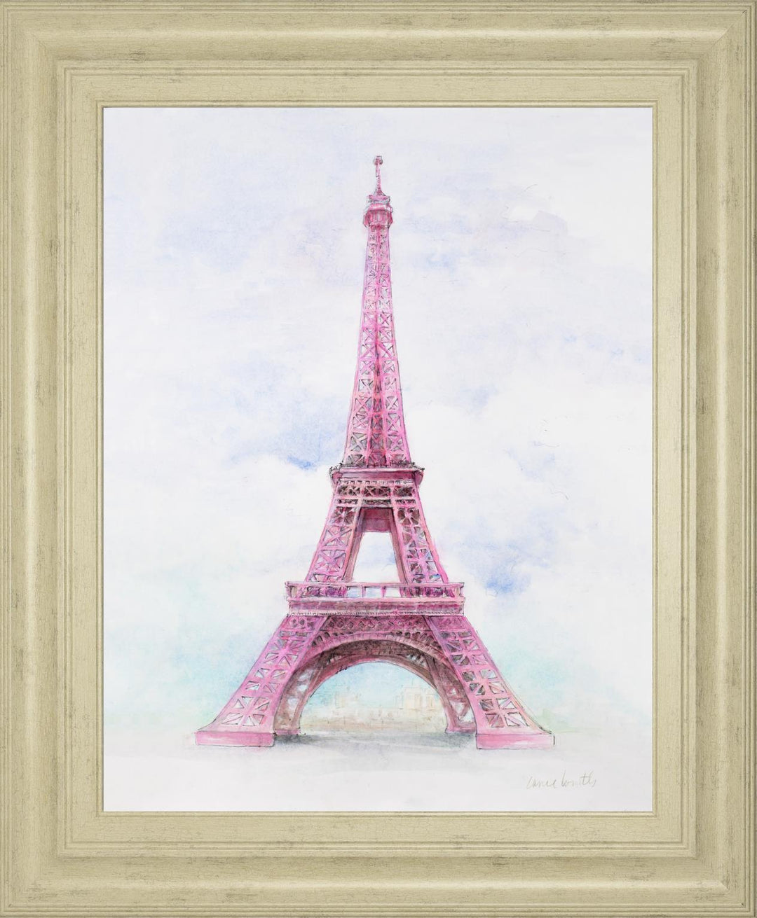 22x26 Pink Eiffel Tower By LanieLoreth - Pink