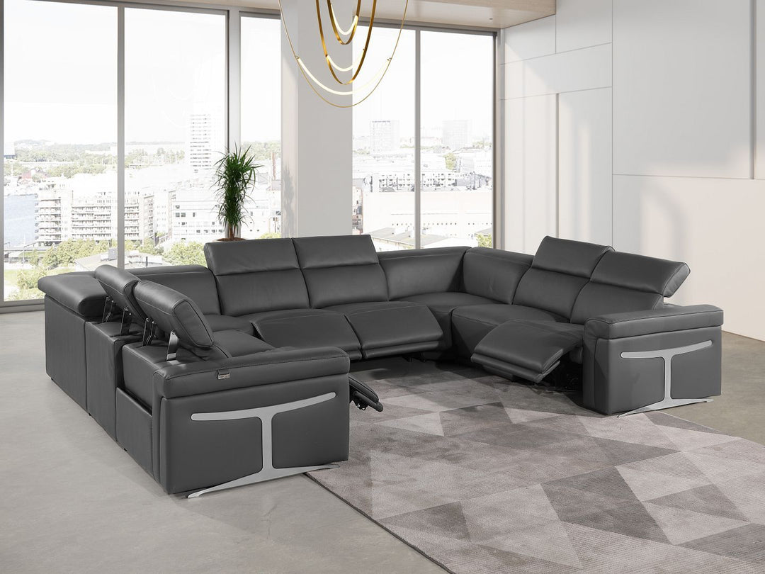 1126 - 8-Piece U-Shaped Sectional Sofa In With 4 Power Recliners &amp; Power Headrests
