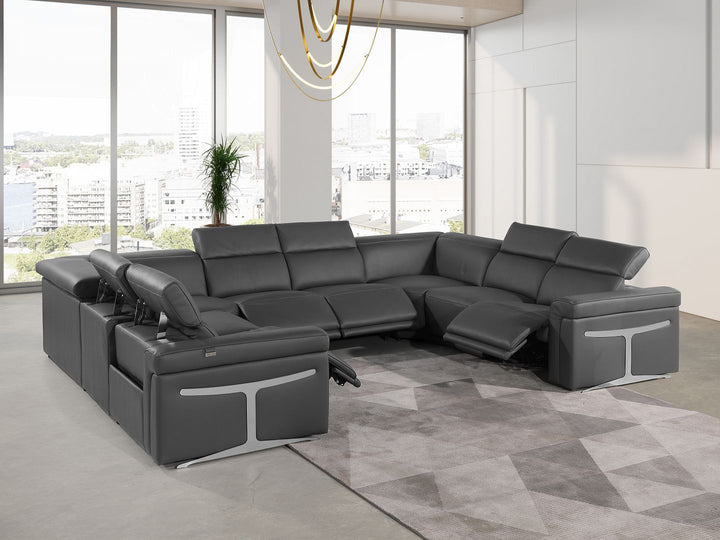 1126 - 8-Piece U-Shaped Sectional Sofa In With 4 Power Recliners &amp; Power Headrests