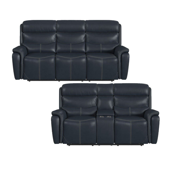 Aruba - 2 Piece Living Room Set (Sofa &amp; Loveseat) - Pebble Navy