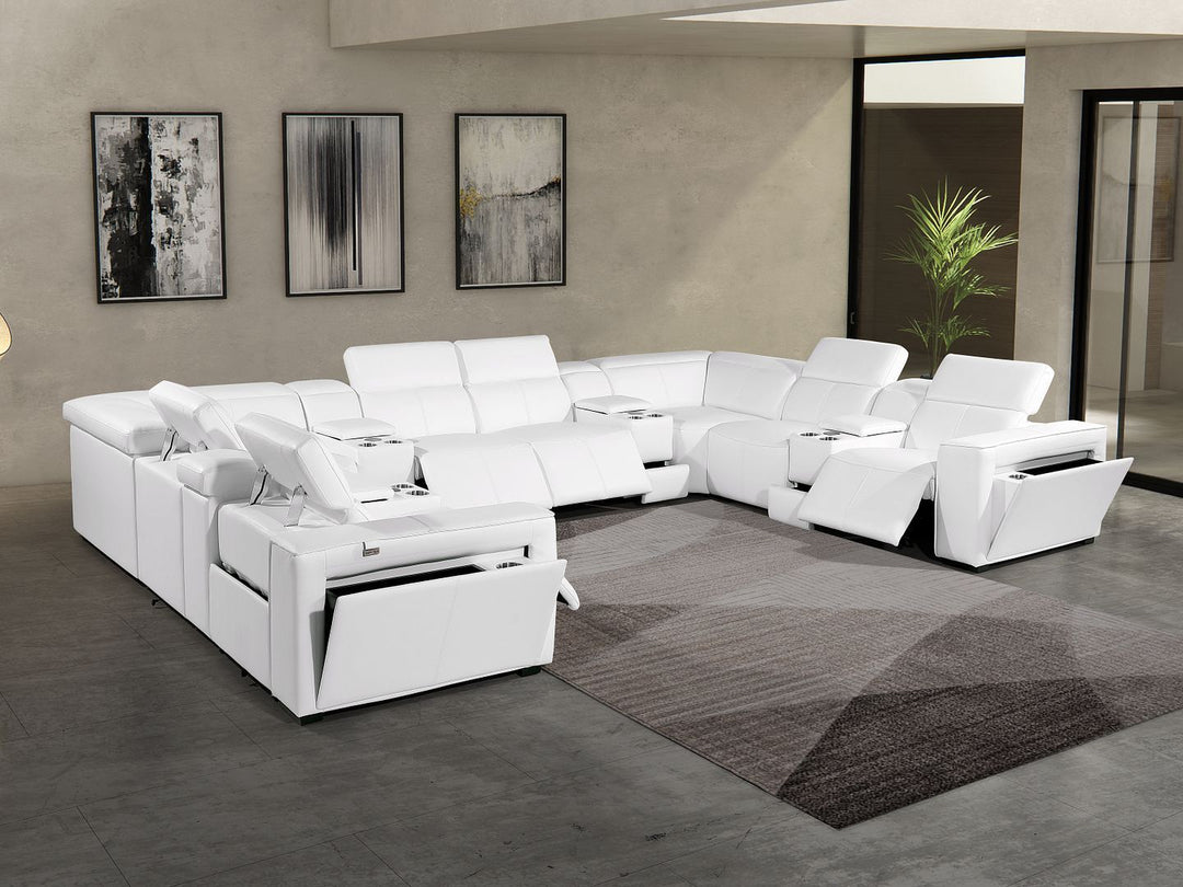 1224 - 12-Piece U-Shaped Sectional Sofa In With 4 Power Recliners &amp; Power Headrests