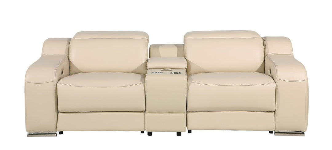 1116 - 3-Piece Modular Power Reclining Console Loveseat In With 2 Power Recliners &amp; Power Headrests