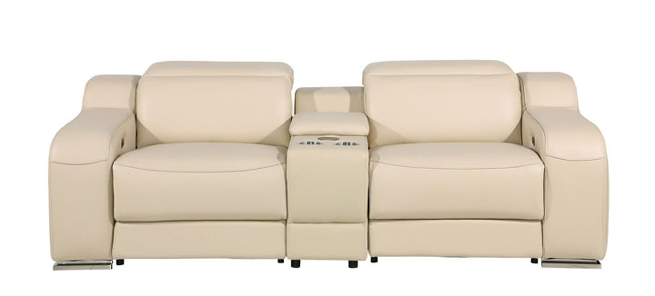 1116 - 3-Piece Modular Power Reclining Console Loveseat In With 2 Power Recliners &amp; Power Headrests
