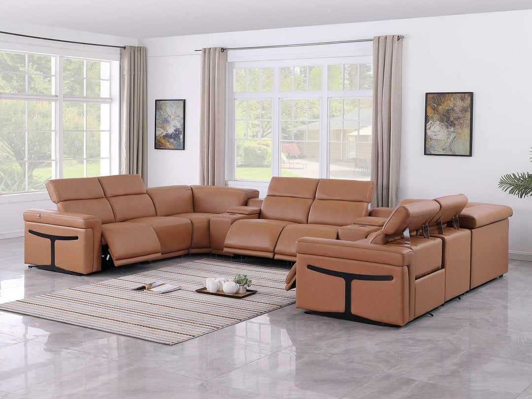 1126 - 10-Piece U-Shaped Sectional Sofa In With 4 Power Recliners &amp; Power Headrests