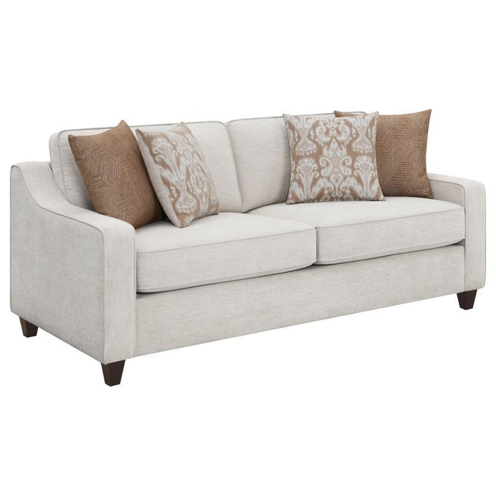 Christine - Upholstered Sloped Arm Sofa - Beige