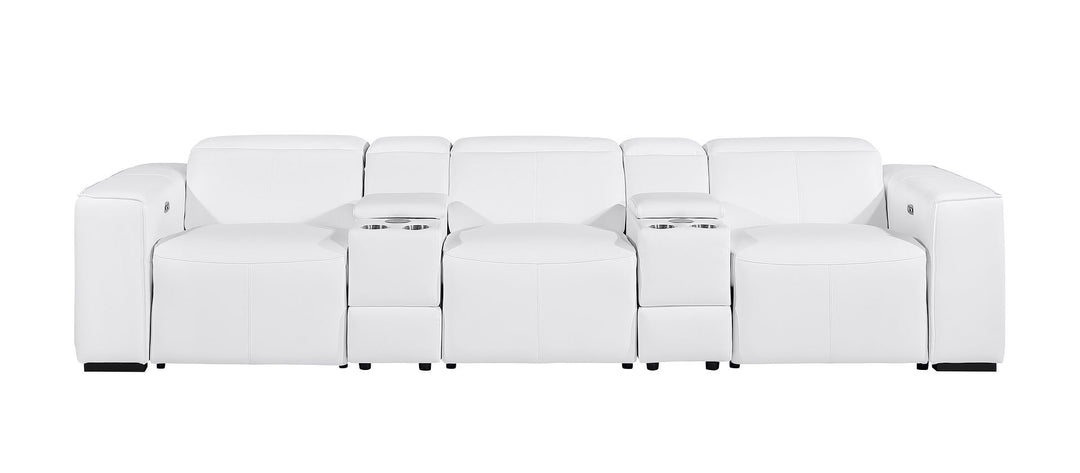 1224 - 5-Piece Modular Power Reclining Sofa In With 3 Power Recliners &amp; Power Headrests