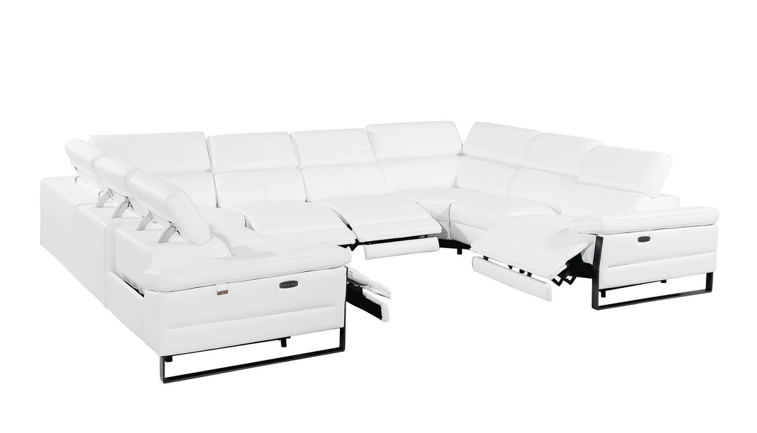 1246 - 8-Piece U-Shaped Modular Power Reclining Sectional With 4 Power Recliners And Power Headrests