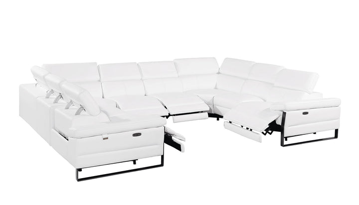 1246 - 8-Piece U-Shaped Modular Power Reclining Sectional With 4 Power Recliners And Power Headrests