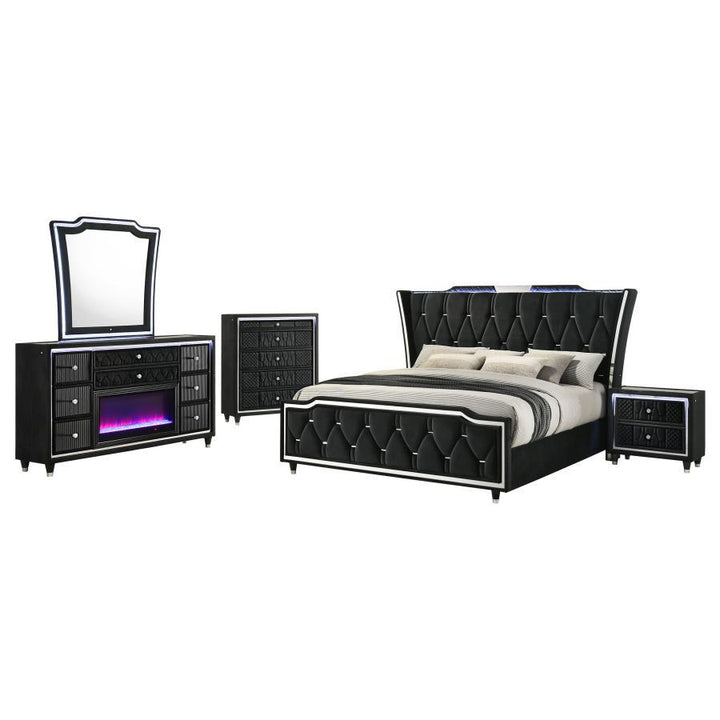 Lorient - Bedroom Set With LED Flame Box Dresser