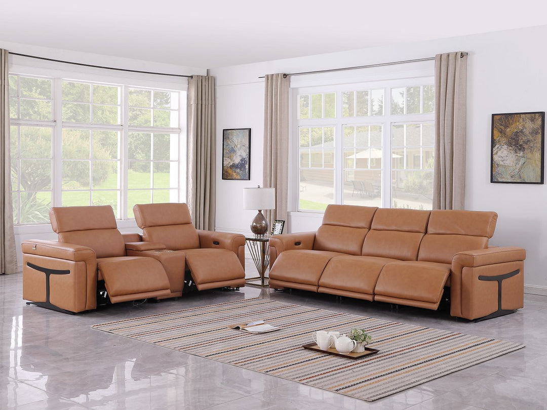1126 - 6-Piece Modular Power Reclining Sofa And Console Loveseat Set In With 5 Power Recliners &amp; Power Headrests