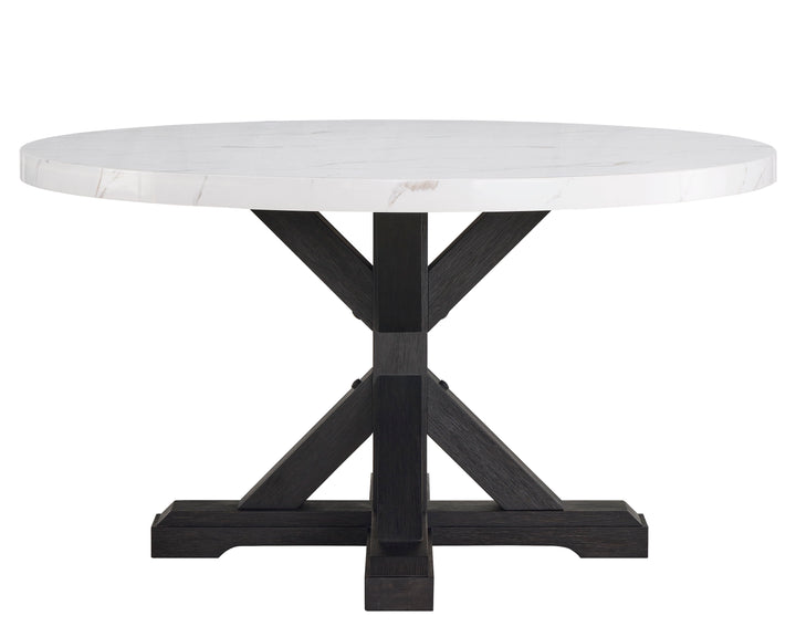 Vance - Faux Marble Dining Table - White & Charcoal