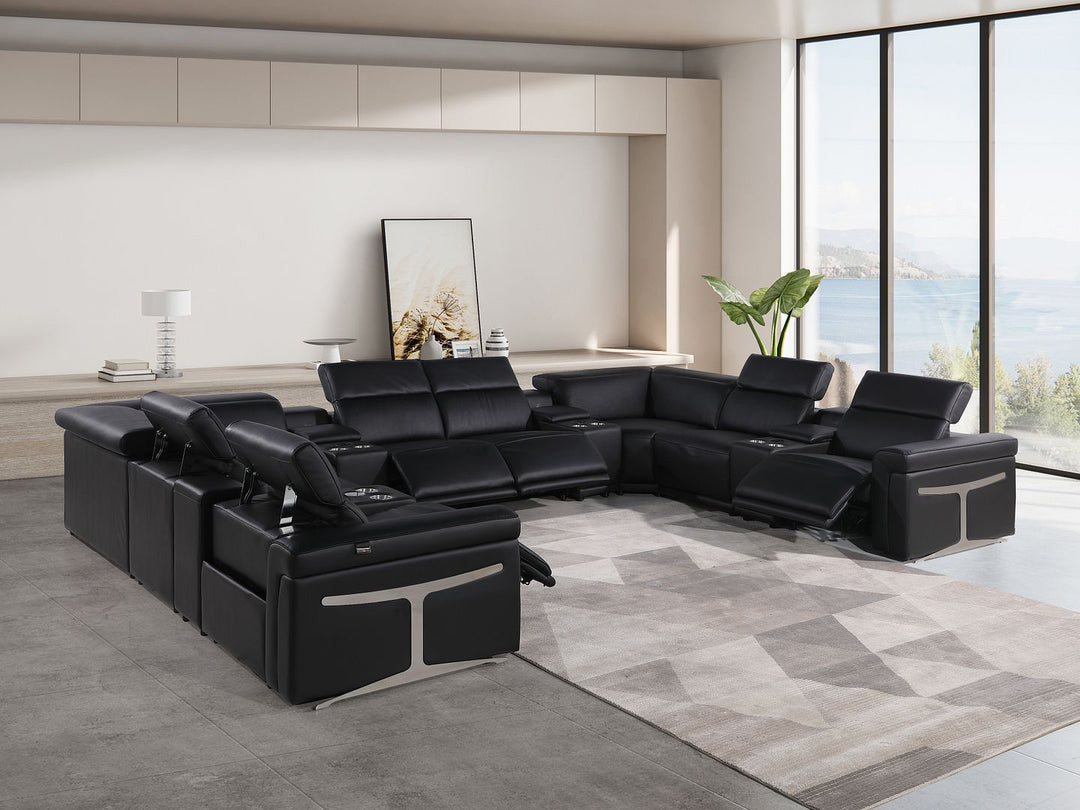 1126 - 12-Piece U-Shaped Sectional Sofa In With 4 Power Recliners &amp; Power Headrests