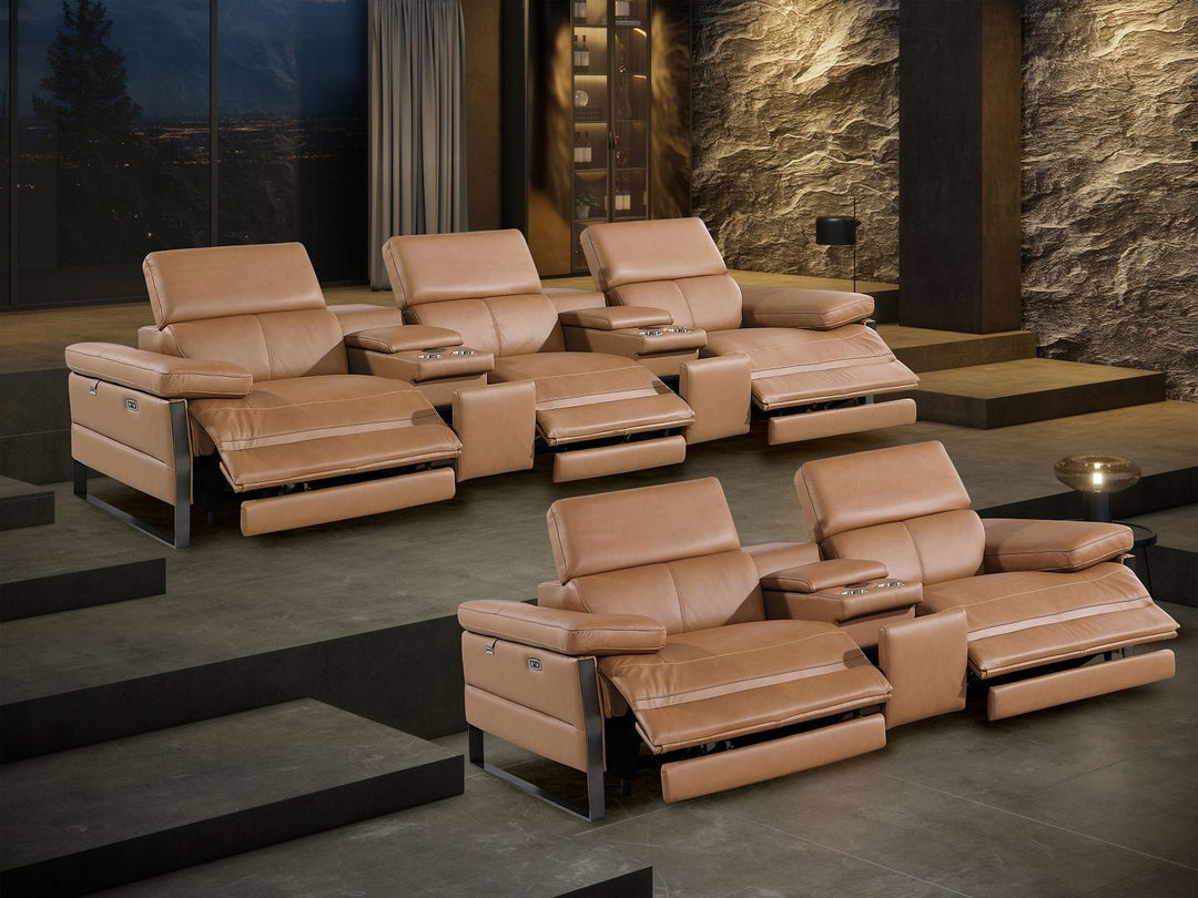 1246 - Modular Power Reclining Dual Console Sofa And Console Loveseat Set With Power Headrests