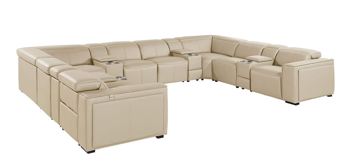 1224 - 12-Piece U-Shaped Sectional Sofa In With 4 Power Recliners &amp; Power Headrests