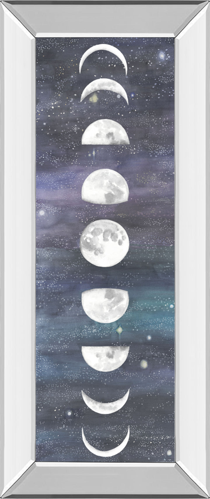 Moon Chart I By Naomi Mccavitt - Mirror Framed Print Wall Art - Blue