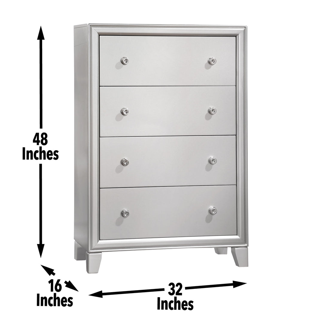 Omni - 6 Piece Queen Bedroom Set - Pearl Silver