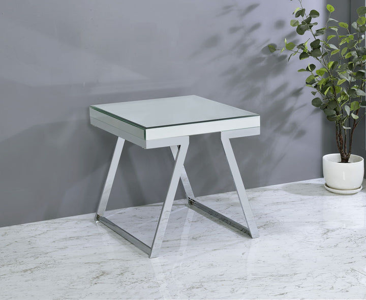 Alfresco - Mirrored Top Square End Table - Silver