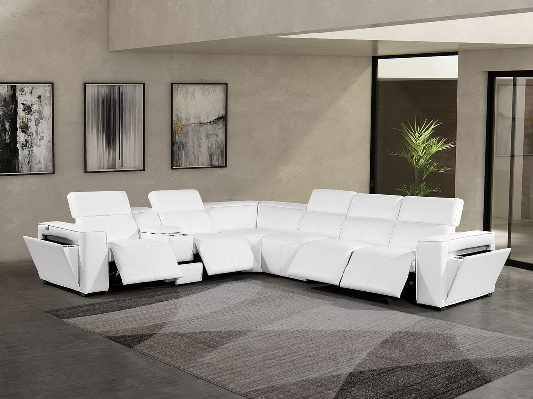 1224 - 7-Piece L-Shaped Sectional Sofa In With 4 Power Recliners &amp; Power Headrests