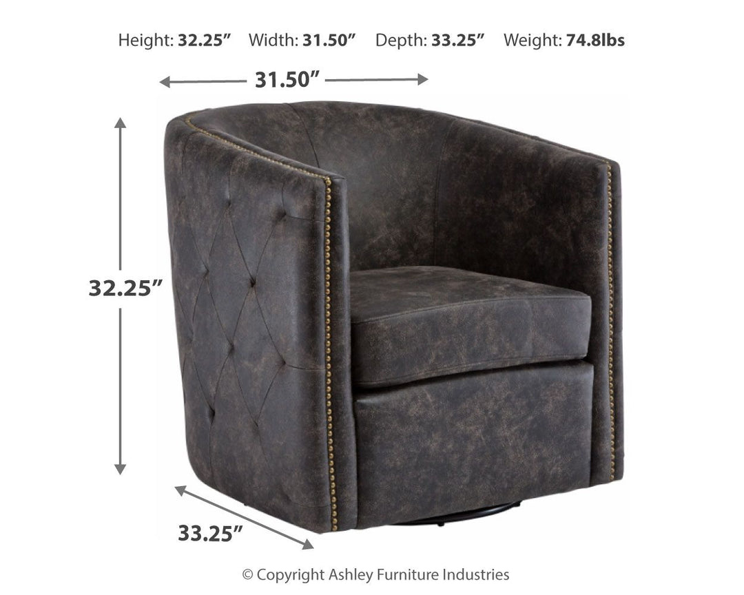 Brentlow - Distressed Black - Swivel Chair