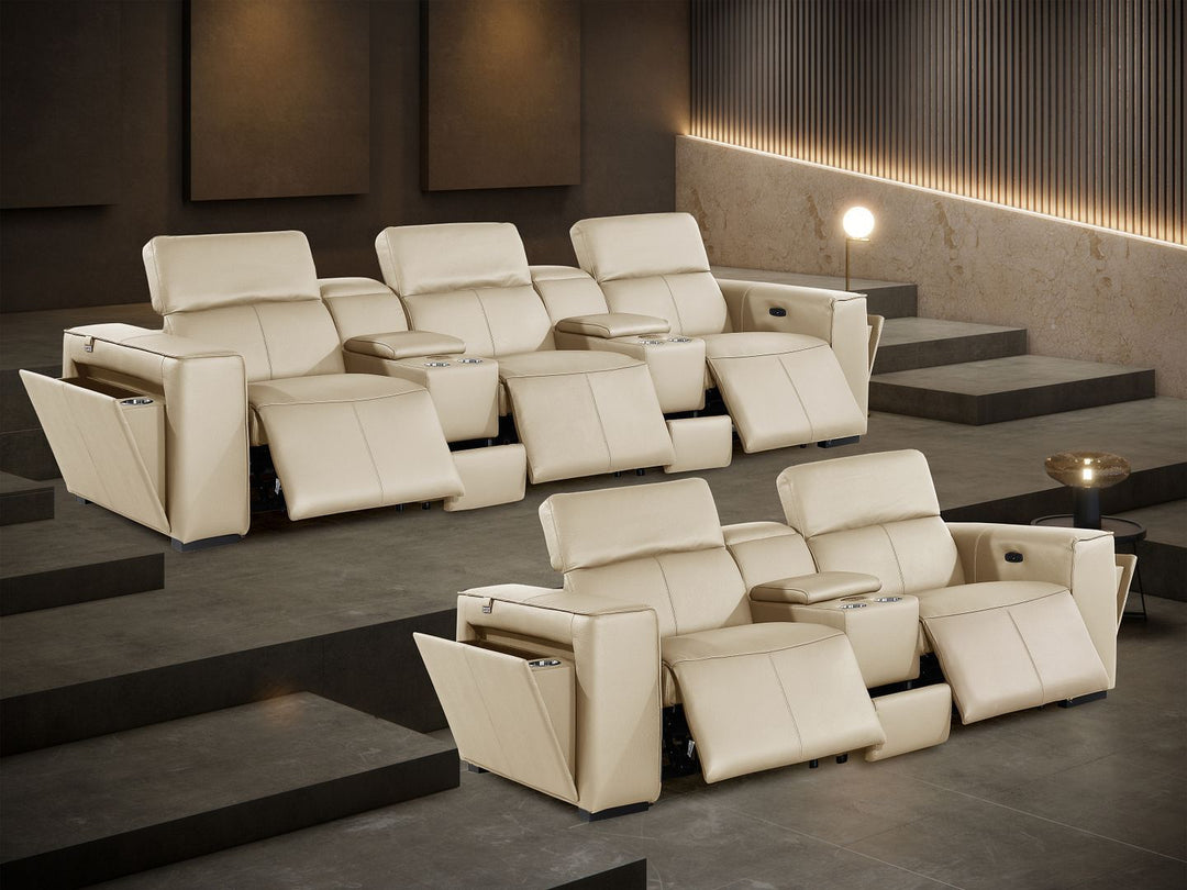 1224 - 8-Piece Modular Power Reclining Sofa &amp; Loveseat Set In With 5 Power Recliners &amp; Power Headrests