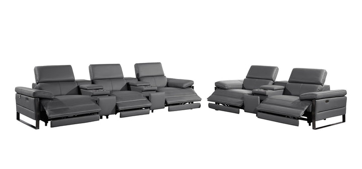 1246 - Modular Power Reclining Dual Console Sofa And Console Loveseat Set With Power Headrests