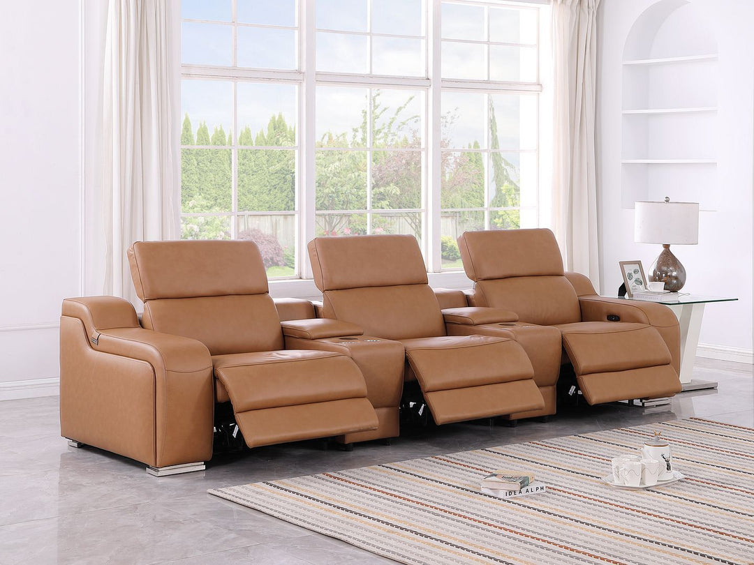 1116 - 5-Piece Modular Power Reclining Sofa In With 3 Power Recliners &amp; Power Headrests